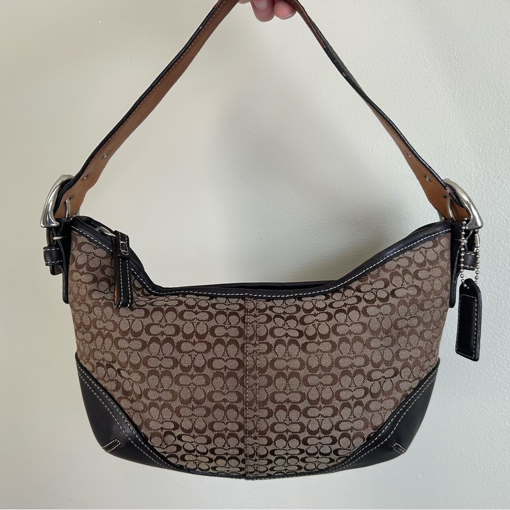 Authentic Coach Vintage Y2K Signature Logo Soho Shoulder Bag 6351 Canvas Brown